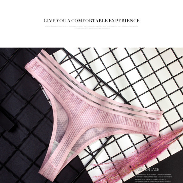 La Belle Fantastique Ava Sexy ice silk see-through G-String, Tanga Panty, Lace Panty Set, Lace Lingerie