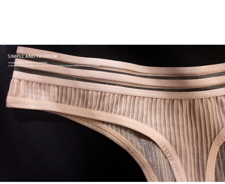 La Belle Fantastique Ava Sexy ice silk see-through G-String, Tanga Panty, Lace Panty Set, Lace Lingerie