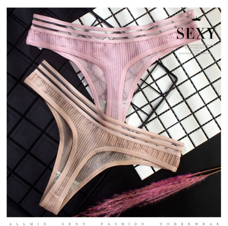 La Belle Fantastique Ava Sexy ice silk see-through G-String, Tanga Panty, Lace Panty Set, Lace Lingerie