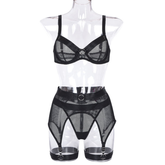 <transcy>Ensemble de lingerie 3 pièces en dentelle La Belle Fantastique | Ensemble de lingerie sexy | Cadeau de mariée | Ensemble de lingerie en dentelle | Ensemble de lingerie noire | Ensemble de lingerie transparente</transcy>