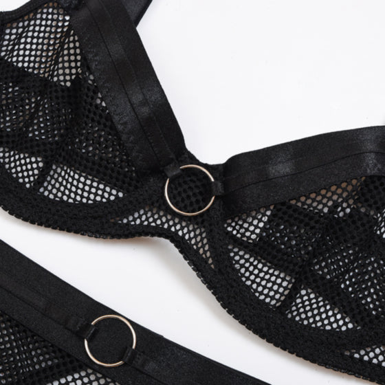 <transcy>Ensemble de lingerie 3 pièces en dentelle La Belle Fantastique | Ensemble de lingerie sexy | Cadeau de mariée | Ensemble de lingerie en dentelle | Ensemble de lingerie noire | Ensemble de lingerie transparente</transcy>