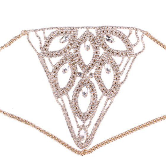 La Belle Fantastique Lexi Leaf design rhinestone 1 pc sexy bottom