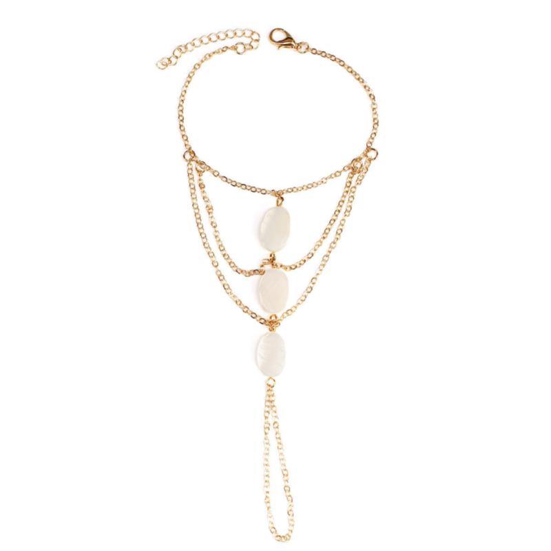 La Belle Fantastique Silver Filled Ring Bracelet | three-layer bracelet | Multi Chain Finger Bracelet - La Belle Fantastique