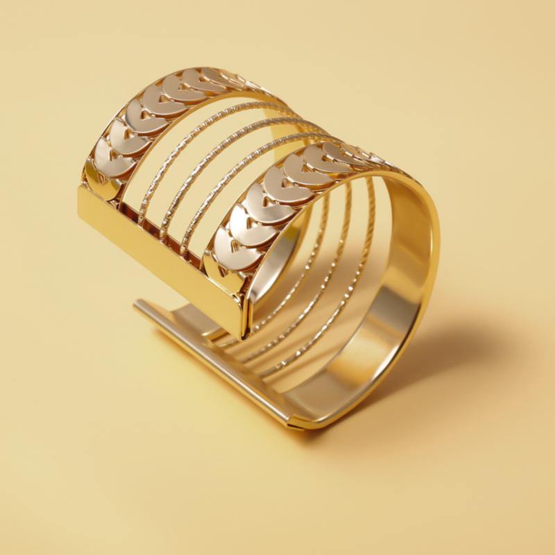 La Belle Fantastique Vintage solid cuff bracelet | Bangle Bracelet | Bracelet for Women | gold bangle Bracelet | Cuff Bracelet | Open Cuff Bracelet - La Belle Fantastique