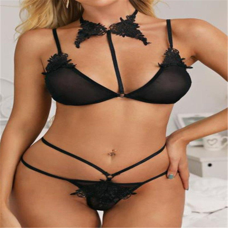 La Belle Fantastique Willow 2 Pieces Sexy Lingerie Set | Sexy Mesh three-dimensional embroider | Gift For Her Wedding Gift - La Belle Fantastique