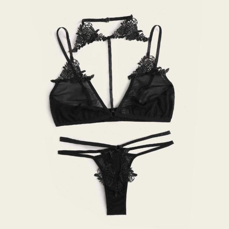 La Belle Fantastique Willow 2 Pieces Sexy Lingerie Set | Sexy Mesh three-dimensional embroider | Gift For Her Wedding Gift - La Belle Fantastique