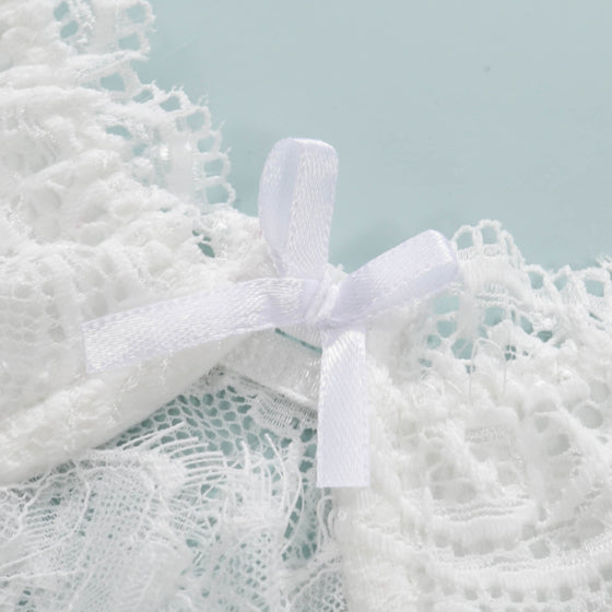 White lace embroidery 3 pc set lingerie, Sexy lingerie Set Bride gift Lace lingerie set Sheer lingerie set holiday gift, Bridal lingerie