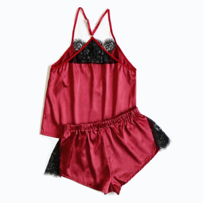 La Belle Fantastique Oakley Lace Silk Nightwear Shorts Set | Pajama Set | Lingerie Set | Sexy Lingerie | Underwear Set | Anniversary Gift - La Belle Fantastique