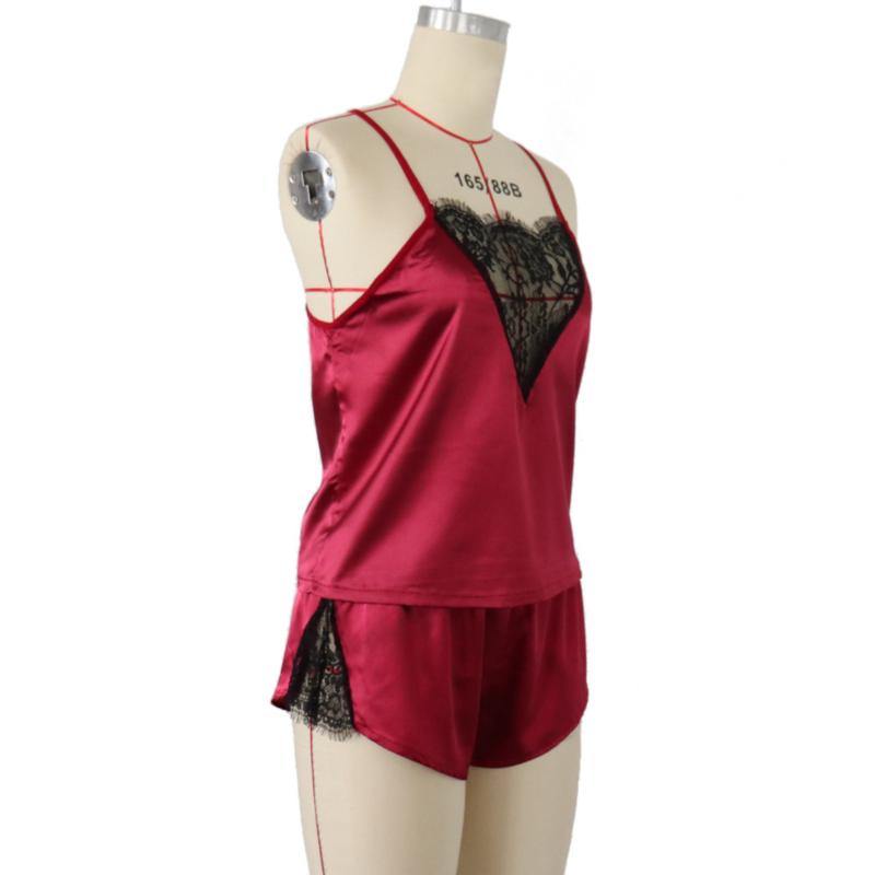 La Belle Fantastique Oakley Lace Silk Nightwear Shorts Set | Pajama Set | Lingerie Set | Sexy Lingerie | Underwear Set | Anniversary Gift - La Belle Fantastique