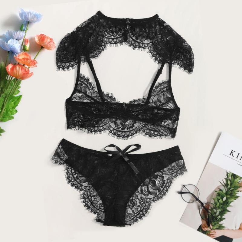 La Belle Fantastique Camille 2 Pieces Sexy Lingerie Set | See Through Lingerie Bridal | Personalized Gift For Her Wedding Gift - La Belle Fantastique
