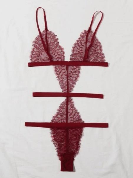La Belle Fantastique Monica | Sexy lace hollow teddy | Gift for her | Girlfriend | Female Friend | Floral embroidered lace mesh see through - La Belle Fantastique