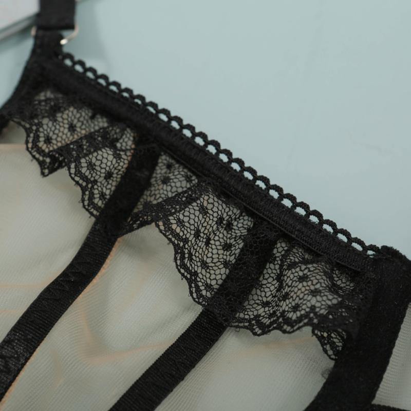 La Belle Fantastique Brinley 2 Pieces Sexy Lingerie Set | Sexy Beige Lace Hollow | See Through Lingerie Bridal | Gift For Her Wedding Gift - La Belle Fantastique