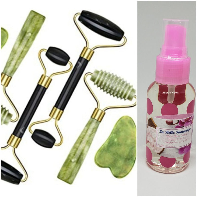 La Belle Fantastique Gift Set | Jade Facial Roller | Face Toner | Neck Treatment | Blood Circulation - La Belle Fantastique