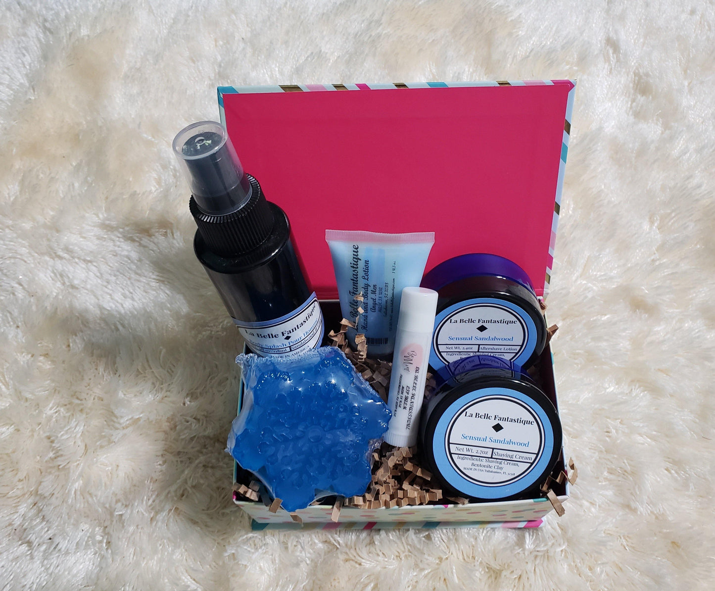 La Belle Fantastique Men's 6 Piece shaving set | Lip Balm | Shaving Cream | Hand Lotion | After-Shave lotion | Avocado Soap - La Belle Fantastique