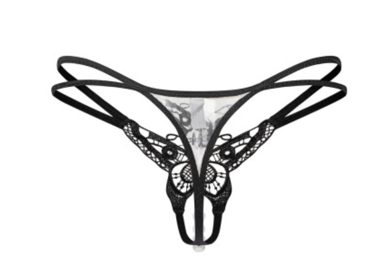 Pearl Chain Open Crotch G-string, crotchless panties, crotchless panties for women, pearl panties, open crotch panties for women