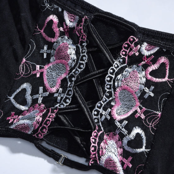 La Belle Fantastique 3 Piece Lace lingerie Set | Sexy lingerie Set |Bride gift | Lace lingerie set | Black lingerie set | Sheer lingerie set
