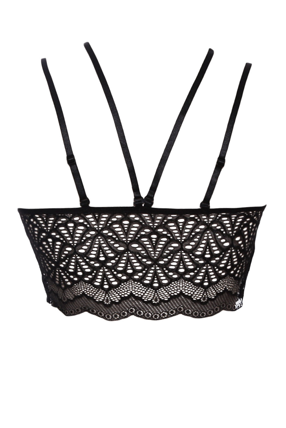 Seductive strappy choker lace bra