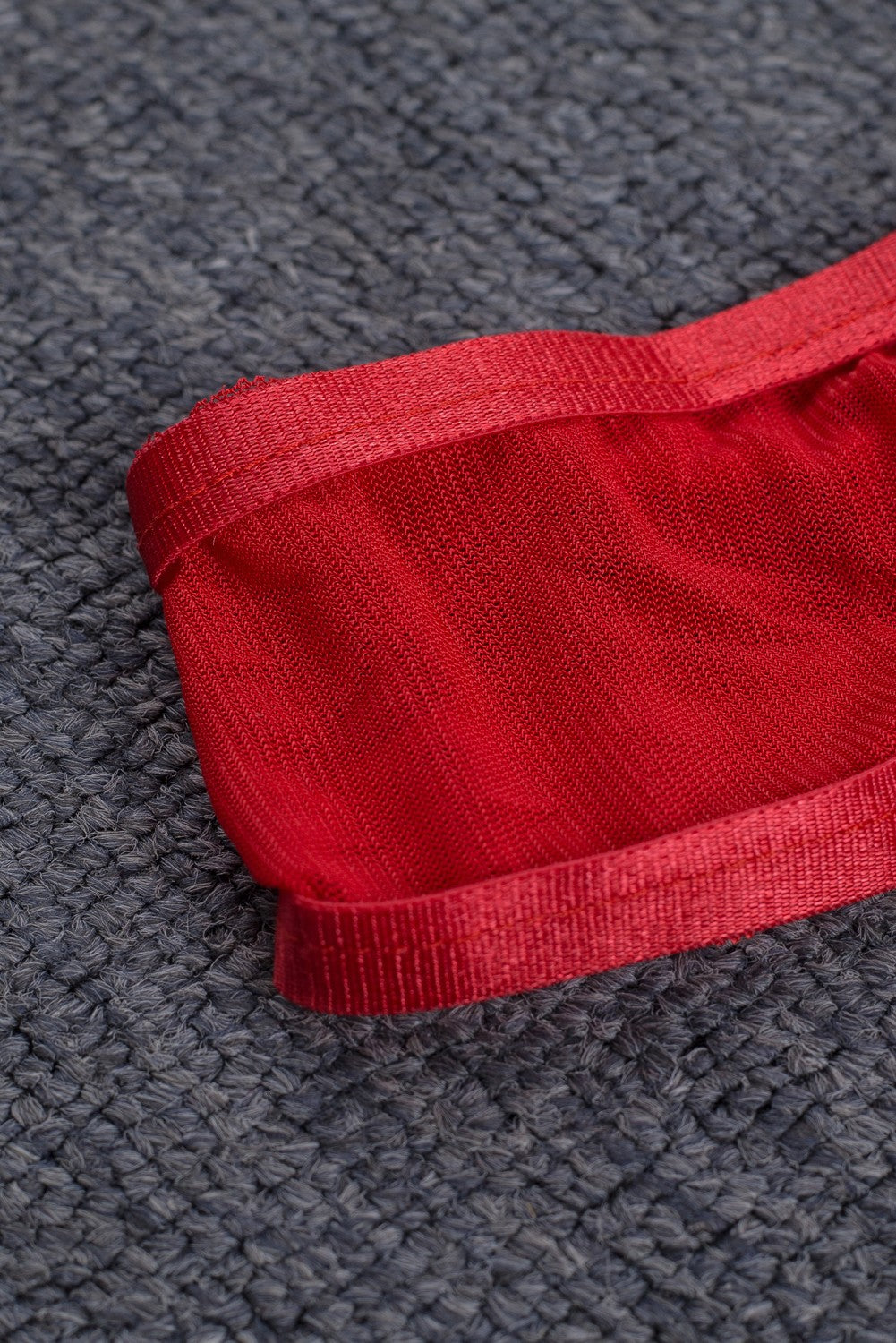 Red / Black Low Waist Mesh Bralette Set
