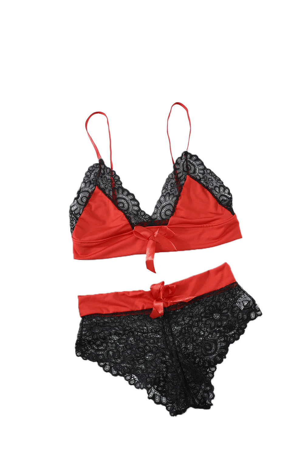 La Belle Fantastique 2 Pieces Red and Black Bowknot