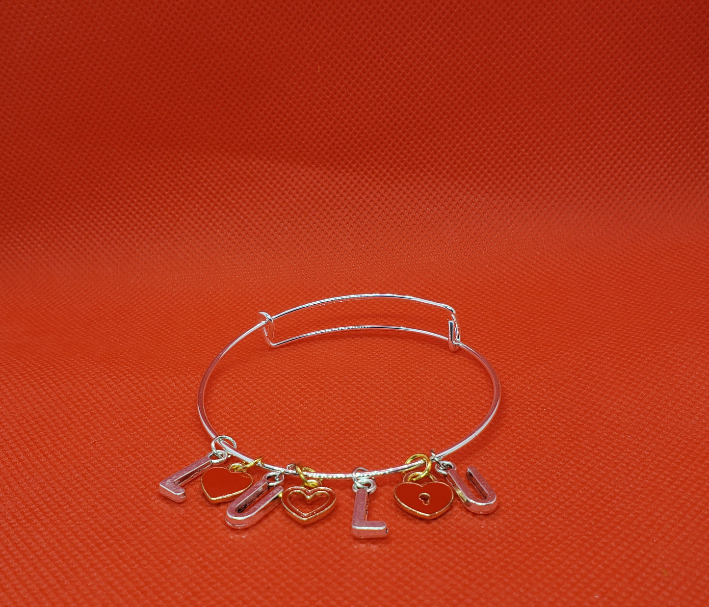 La Belle Fantastique Stainless Steel/ Rose Gold Expandable Bangle Bracelets | Adjustable Bracelet | Charm Pendants | Lettering Charms