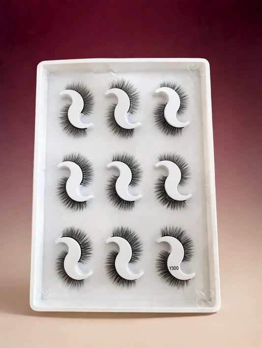 Faux Mink Strip Lashes – 9-Pair Tray (Style Y300)