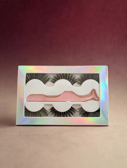 Wispy Glam Lashes – 3-Pair Set with Applicator