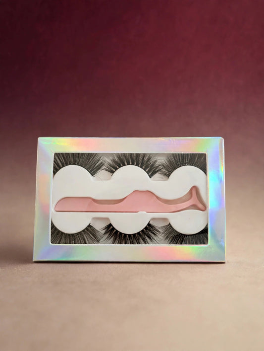 Wispy Glam Lashes – 3-Pair Set with Applicator