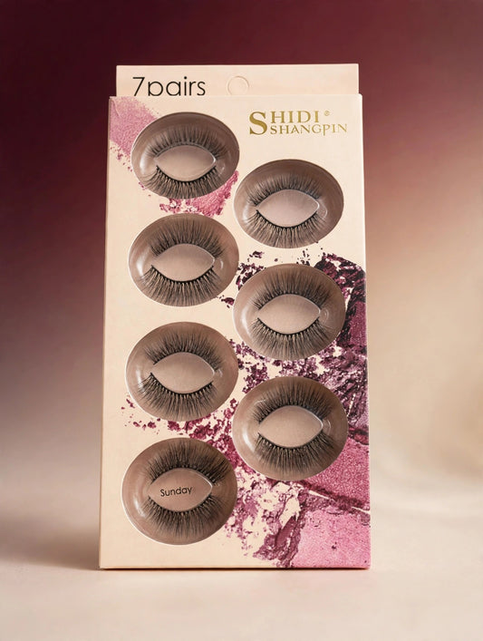 Natural Wispy Strip Lashes – 7-Pair Set