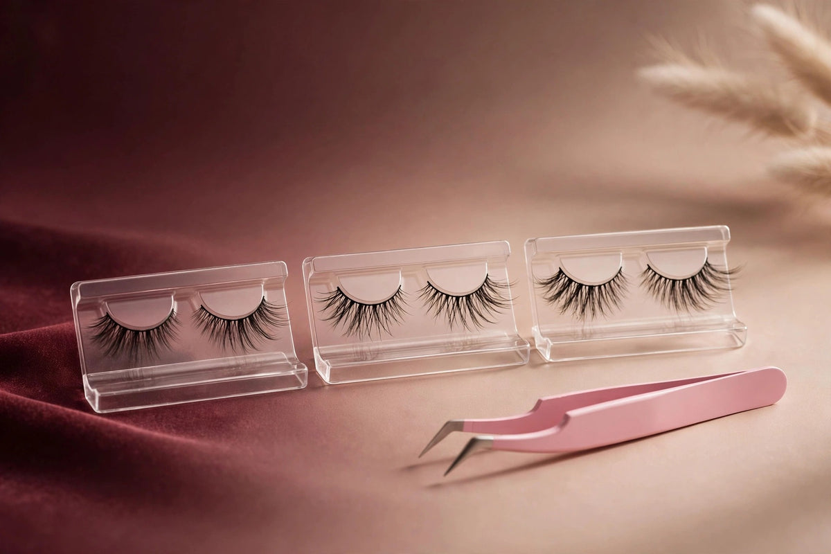 Wispy Glam Lashes – 3-Pair Set with Applicator