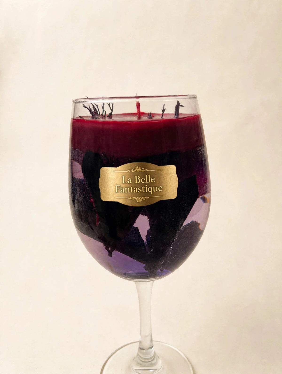 La Belle Fantastique Noir Berry Wine Glass Candle