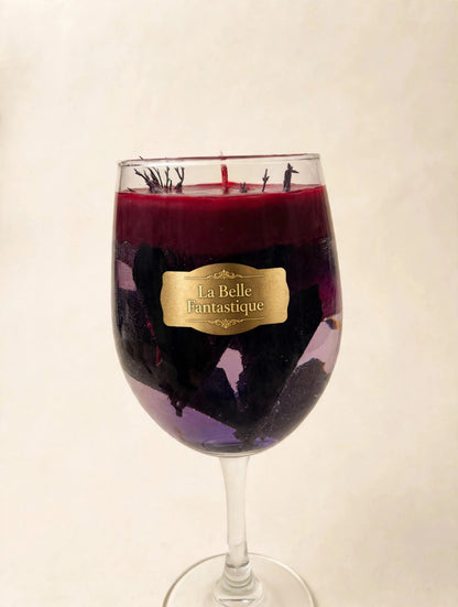 La Belle Fantastique Noir Berry Wine Glass Candle
