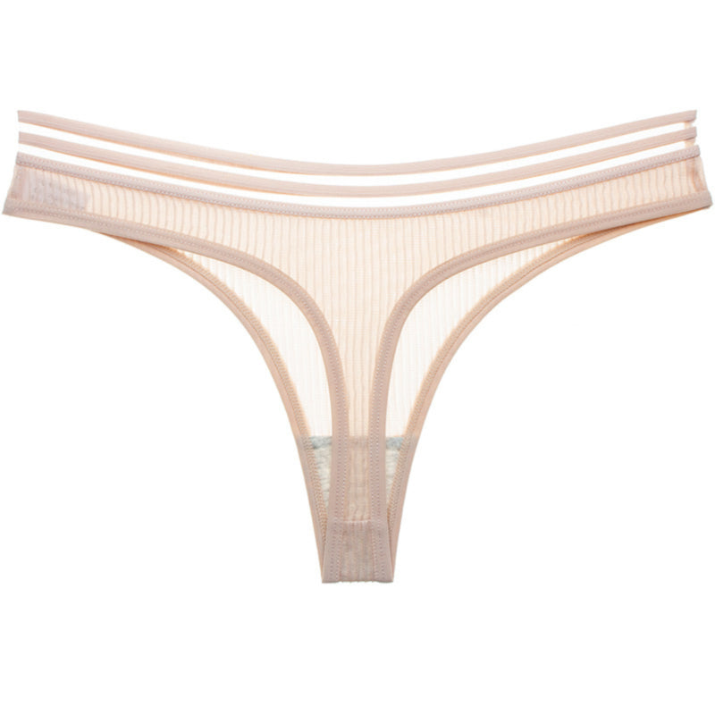 La Belle Fantastique Ava Sexy ice silk see-through G-String, Tanga Panty, Lace Panty Set, Lace Lingerie