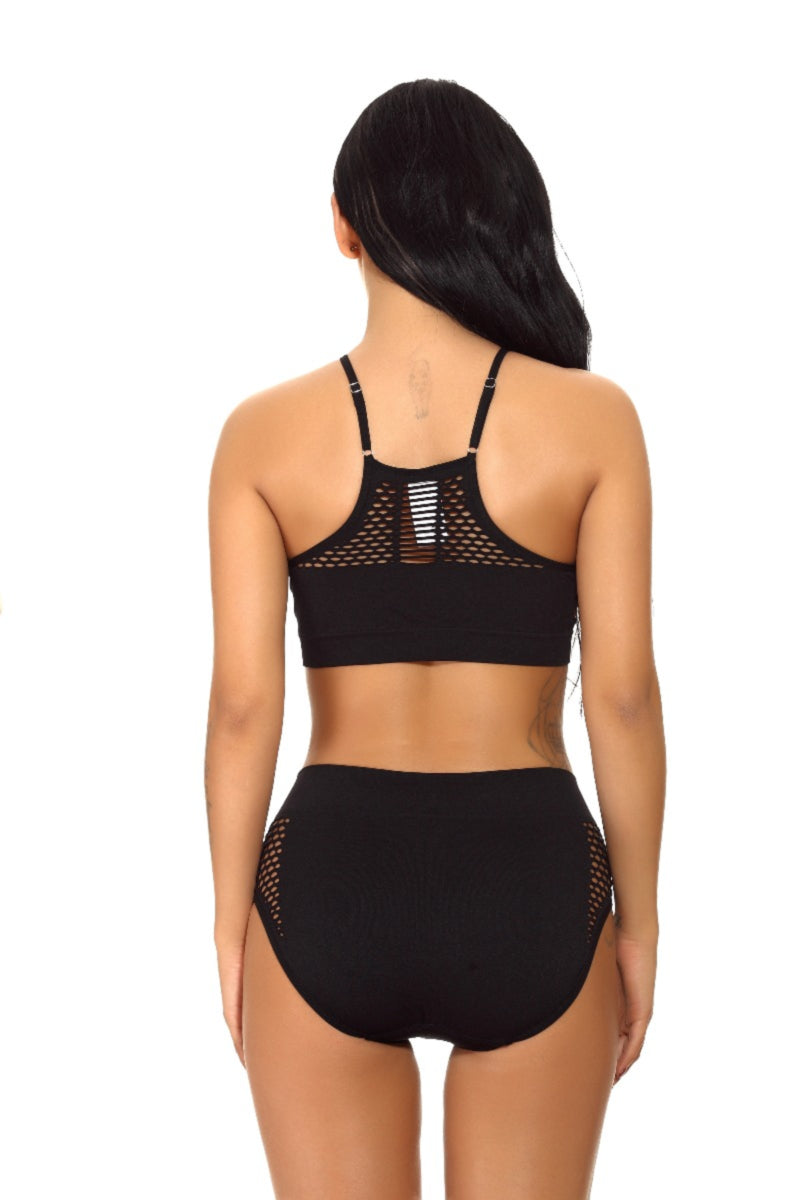 La Belle Fantastique 2 Pieces Black Sexy Elastic Bra set | Black Bra Set