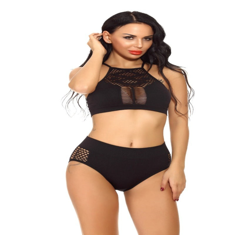 La Belle Fantastique 2 Pieces Black Sexy Elastic Bra set | Black Bra Set
