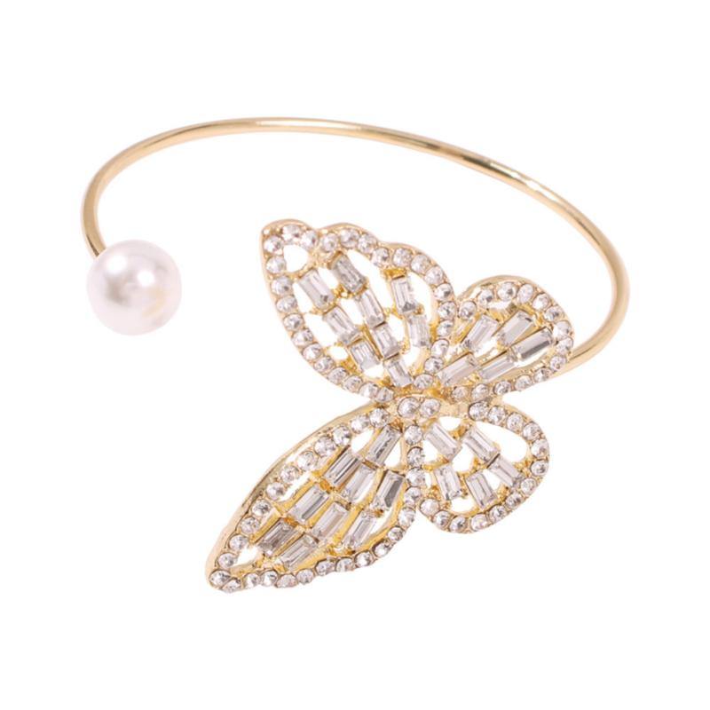 La Belle Fantastique Butterfly rhinestone solid cuff bracelet | Bangle Bracelet | Bracelet for Women | gold bangle Bracelet | Cuff Bracelet - La Belle Fantastique 