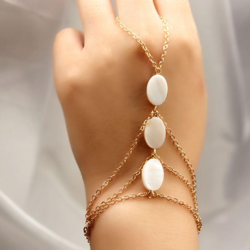 La Belle Fantastique Silver Filled Ring Bracelet | three-layer bracelet | Multi Chain Finger Bracelet - La Belle Fantastique 