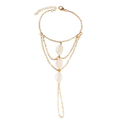 La Belle Fantastique Silver Filled Ring Bracelet | three-layer bracelet | Multi Chain Finger Bracelet - La Belle Fantastique 