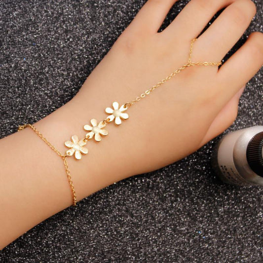 La Belle Fantastique Silver Filled Ring Bracelet | Chain Finger Bracelet - La Belle Fantastique 