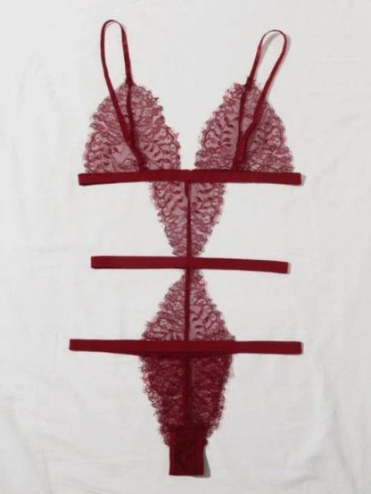 La Belle Fantastique Monica | Sexy lace hollow teddy | Gift for her | Girlfriend | Female Friend | Floral embroidered lace mesh see through - La Belle Fantastique 