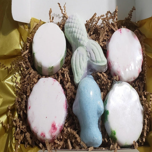 Spa Gift Set for Women, Spa Gift Set for Mom, Gift Set Handmade Soap, Gifts Under 25, Natural Bath Gift Basket Women | Bath Bombs only 6 Counts - La Belle Fantastique 