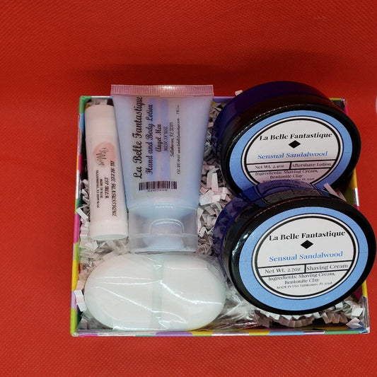 La Belle Fantastique Men's 5 Piece shaving set | Lip Balm | Shaving Cream | Hand Lotion | After-Shave lotion | Chill Pill Soap - La Belle Fantastique 