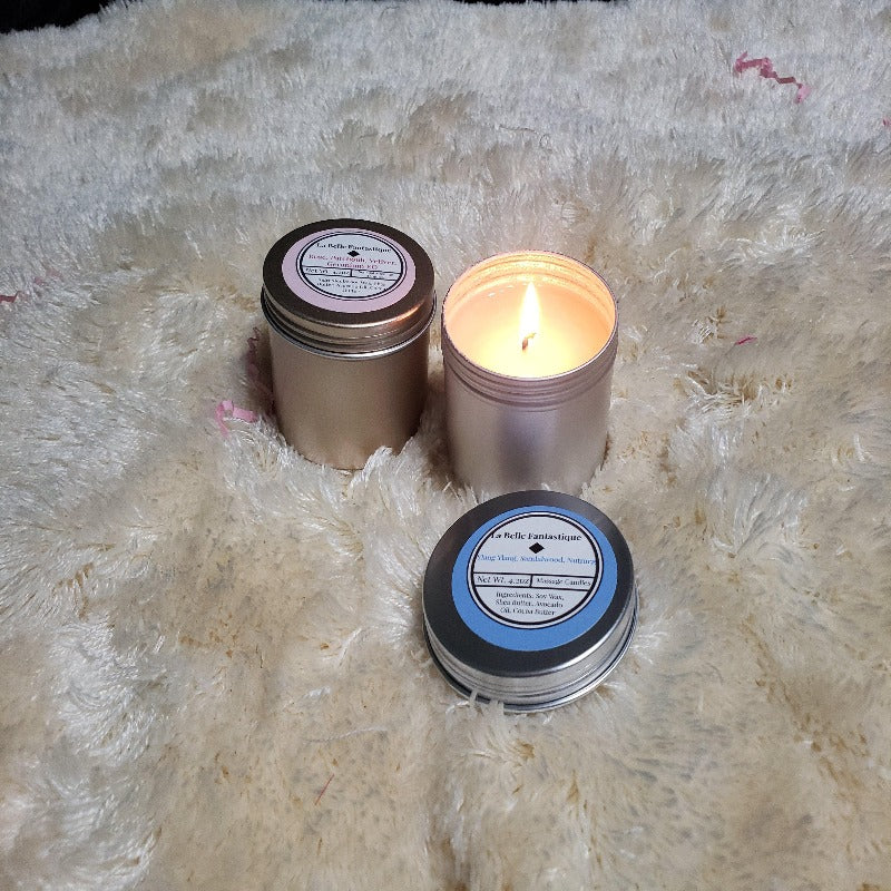 La Belle Fantastique Massage Body Candle that melts into warm, Relaxing, Natural Massage Oil - La Belle Fantastique 