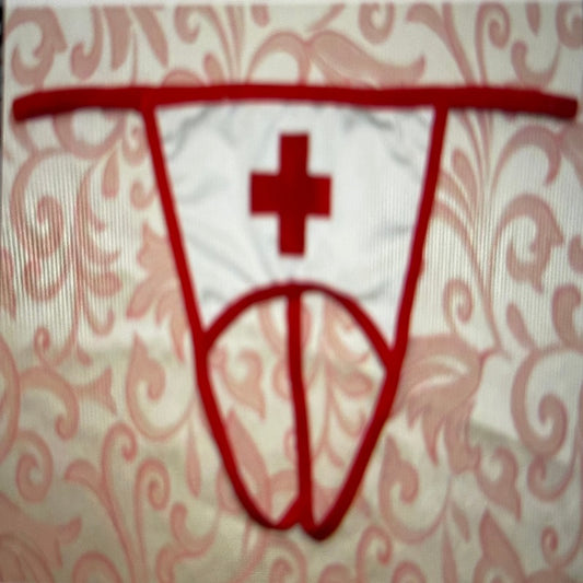 La Belle Fantastique Sexy Wicked Open Crotch Nurse G-string