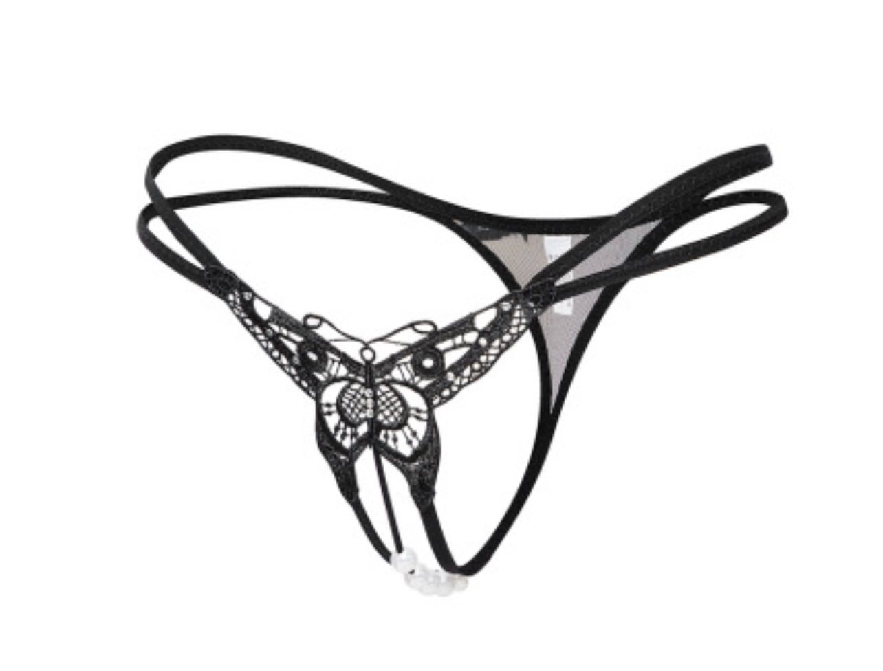 Pearl Chain Open Crotch G-string, crotchless panties, crotchless panties for women, pearl panties, open crotch panties for women