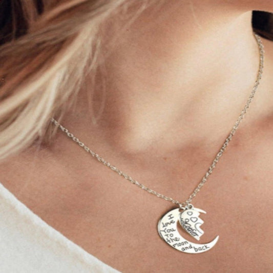 La Belle Fantastique I Love You to the Moon And Back Necklaces, Moon Charm, Wife Gift, Daughter Necklace, Special Person Gift