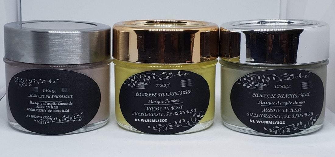 Face Masks | detox facial mask | mud mask | natural skincare | pampering gift | exfoliate \ sea clay mask | turmeric mask - La Belle Fantastique 