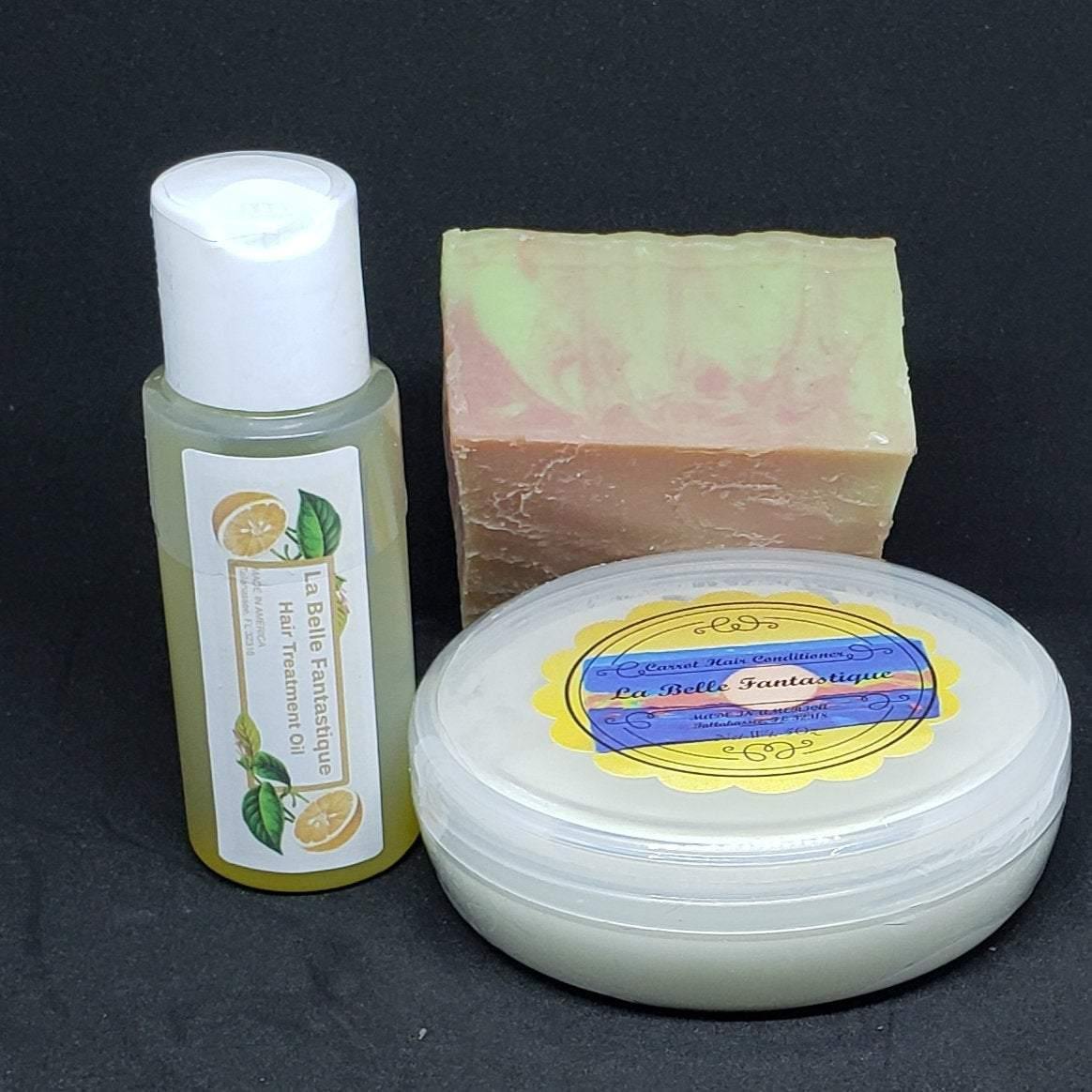 Shampoo and Conditioner Set | Natural Hair Care|Unscented Shampoo, Palm Free Sulfate Free Solid Shampoo - La Belle Fantastique 