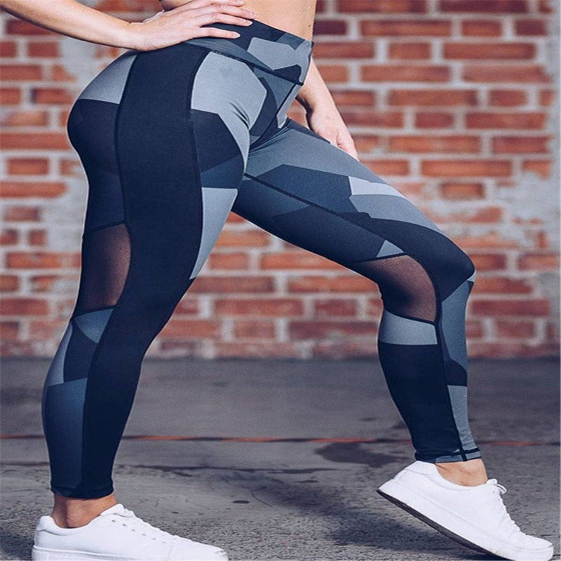 La Belle Fantastique | splice geometric printed slim yoga pants leggings | soft yoga pants sport leggings