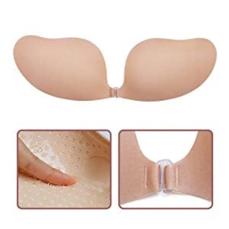 La Belle Fantastique Adhesive Silicone Bra, Invisible Stick On Bras Strapless Backless Bra Reusable Gel Lift Pasties Push Up Bra Sticky Nude