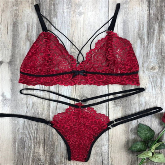 <transcy>Ensemble de lingerie La Belle Fantastique | Ensemble de lingerie noir / rouge | Lingerie érotique | Sous-vêtements sexy | Lingerie lune de miel</transcy>
